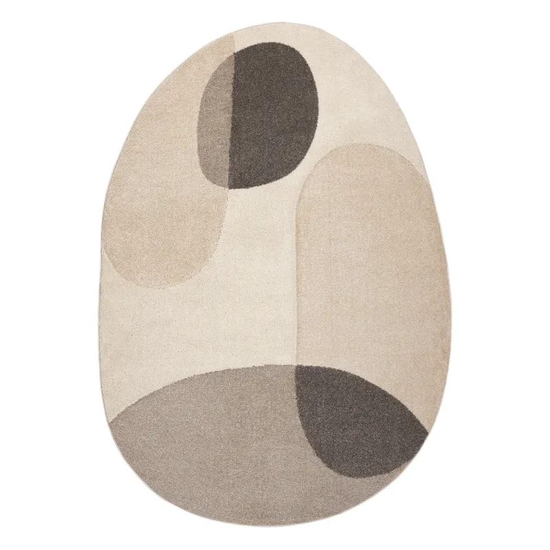 FUSION 5706 Cream Beige geometric rug, modern and abstract design