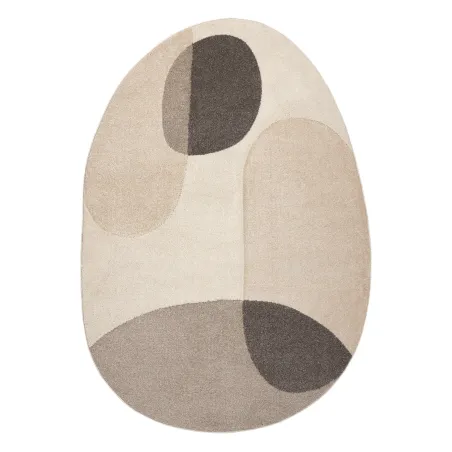 FUSION 5706 Cream Beige geometric rug, modern and abstract design