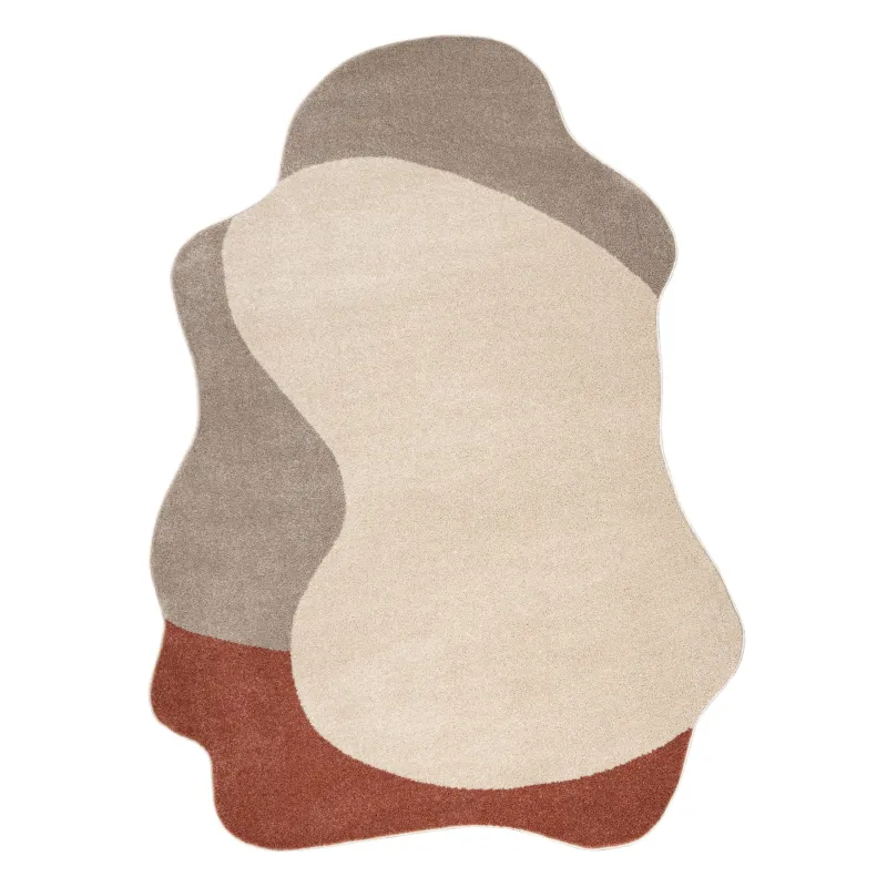 FUSION 5710 cream terracotta rug with modern abstract design and irregular shape