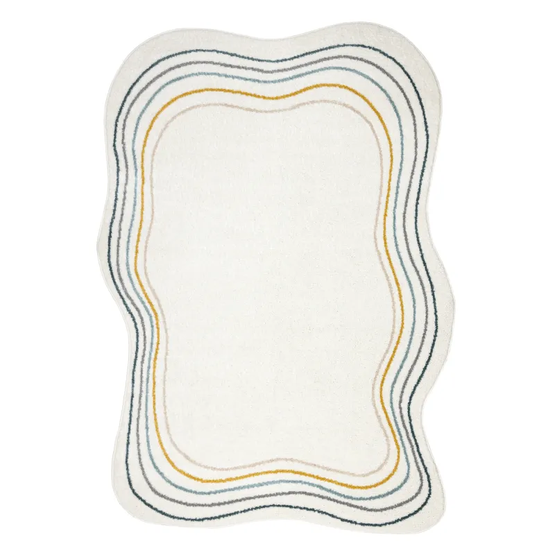 FUSION 5707 White and Dark Green Rug, modern abstract design