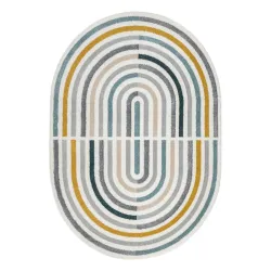 FUSION 5711 White Dark Green Rug