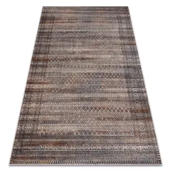 Wool rug NAIN Frame, diamonds 1277/51655 beige / grey / brown