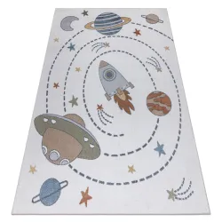 Rug BONO 8288 Cosmos, planets cream / anthracite - SECOND GRADE