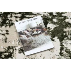 Chic rug in green and beige, perfect for modern home decor