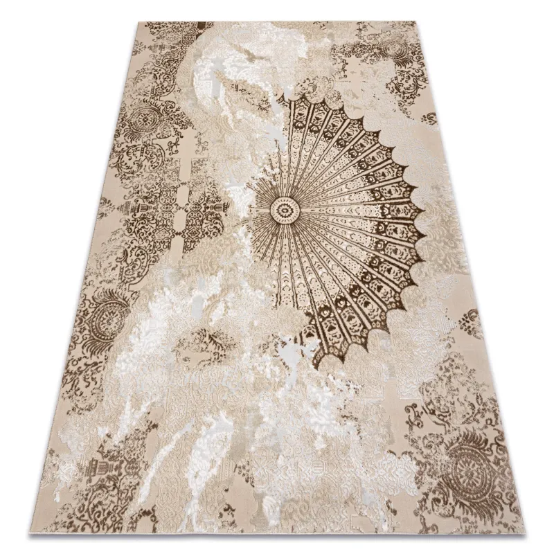 ALLURE 5715 Abstract Rug - Stylish beige and white structured modern carpet
