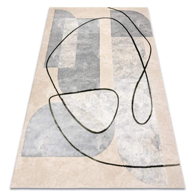 ALLURE 9980 geometric rug in stylish beige and green, modern design