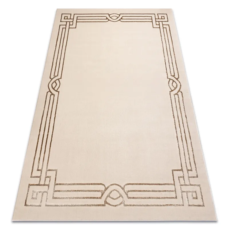 ALLURE 1907 Greek Border Rug, stylish beige textured modern carpet