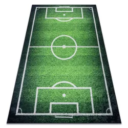 Washable BAMBINO 58690 Soccer Field, Soccer Ball Kids Rug Anti-slip - Green