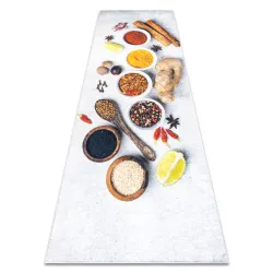 Washable rug ANDRE 3343 Spices, for kitchen, non-slip - silver / beige
