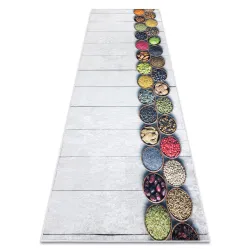 Washable rug ANDRE 33200 Spices, for kitchen, non-slip - silver / beige
