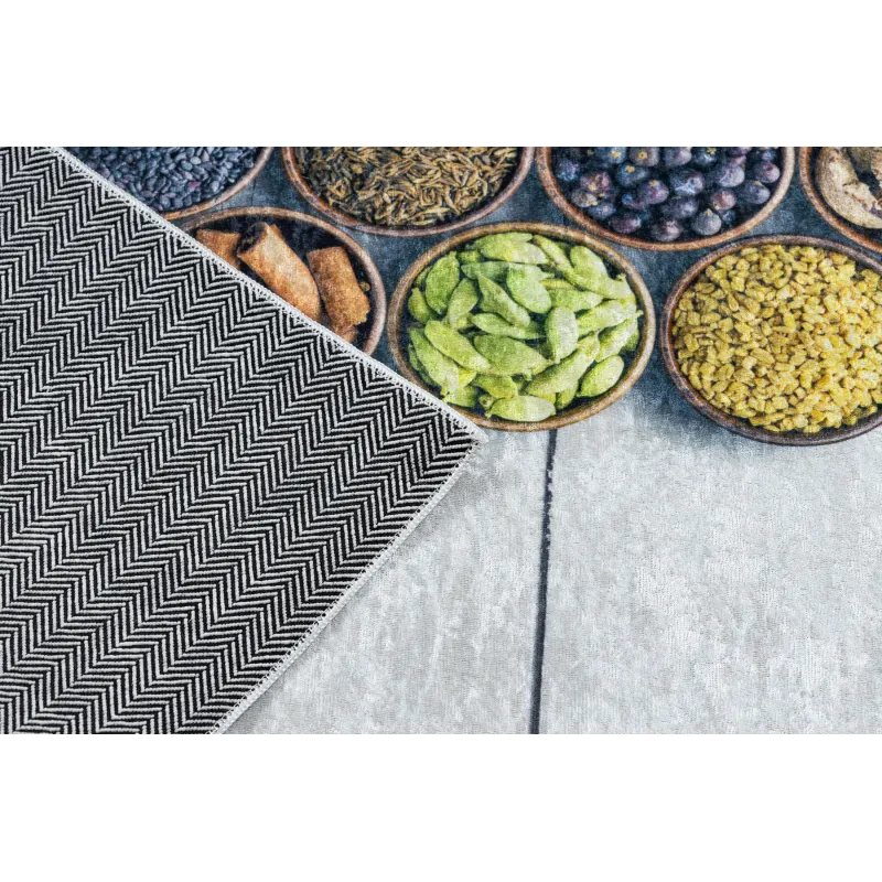 ANDRE Washable Kitchen Rug Silver