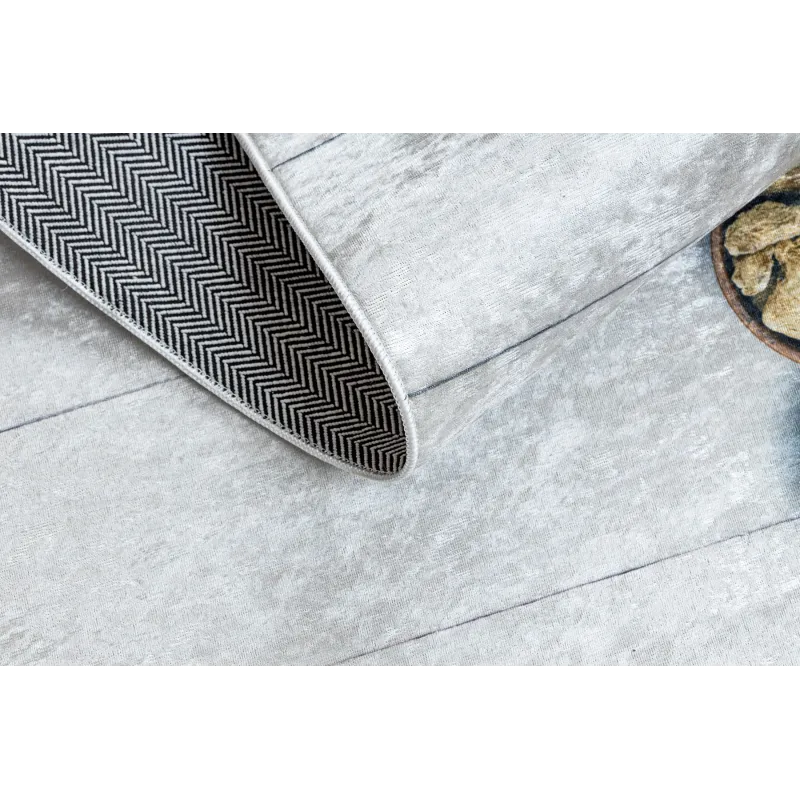 ANDRE Washable Kitchen Rug Silver
