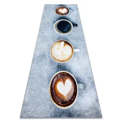 Washable rug ANDRE 33300 Coffee, for kitchen, anti-slip - grey / brown