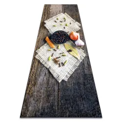 Washable rug ANDRE 29040 Spices, for kitchen, anti-slip - brown / beige