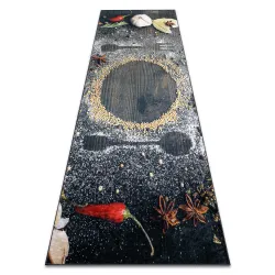 Washable rug ANDRE 33150 Spices, for kitchen, anti-slip - brown / beige