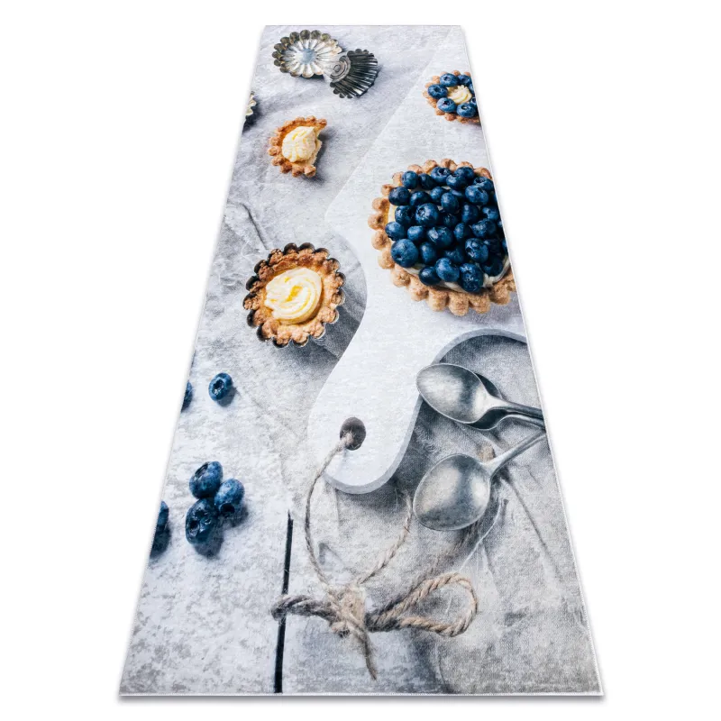 ANDRE Washable Kitchen Rug Silver