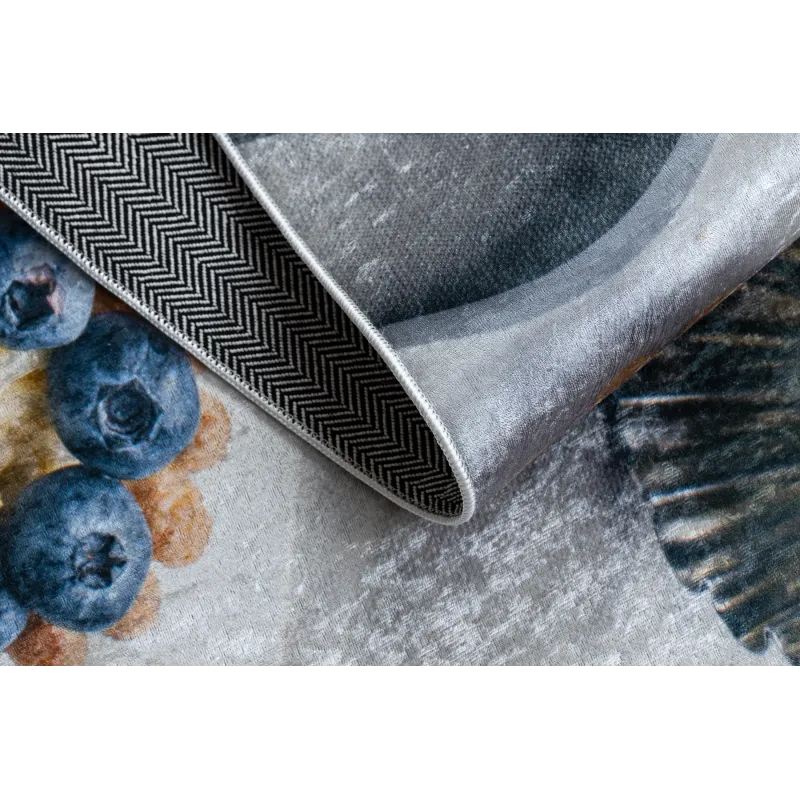 ANDRE Washable Kitchen Rug Silver