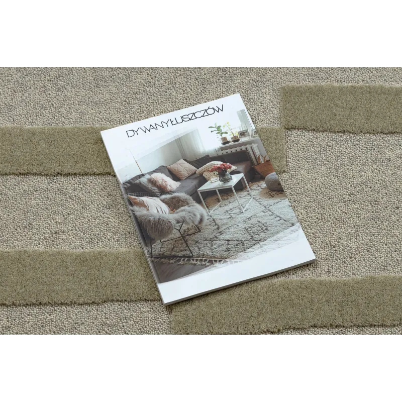 Stylish wool rug in shades of grey and green for loft-style decor