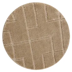 SUPREME bathroom rug round LINES stripes, non-slip, soft - beige