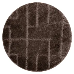 SUPREME bathroom rug round LINES stripes, non-slip, soft - brown
