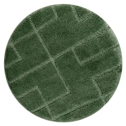 SUPREME bathroom rug round LINES stripes, non-slip, soft - green