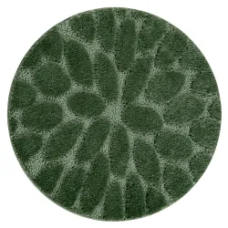 SUPREME bathroom rug round STONES stones, non-slip, soft - green