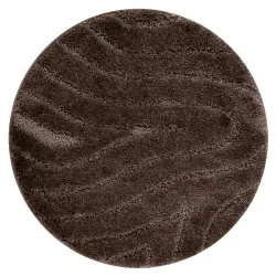 SUPREME bathroom rug circle WAVES waves, non-slip, soft - brown