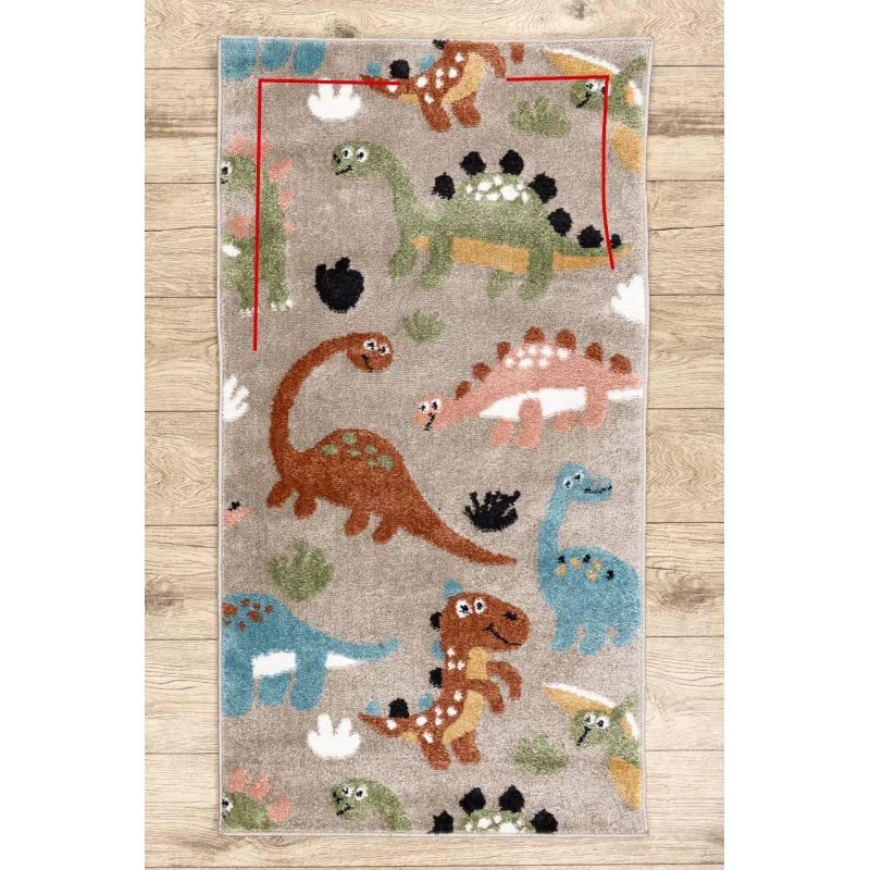 Children's dinosaur rug, perfect for playrooms or children's bedrooms, fun design
