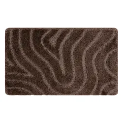 SUPREME WAVES bathroom rug waves, non-slip, soft - brown