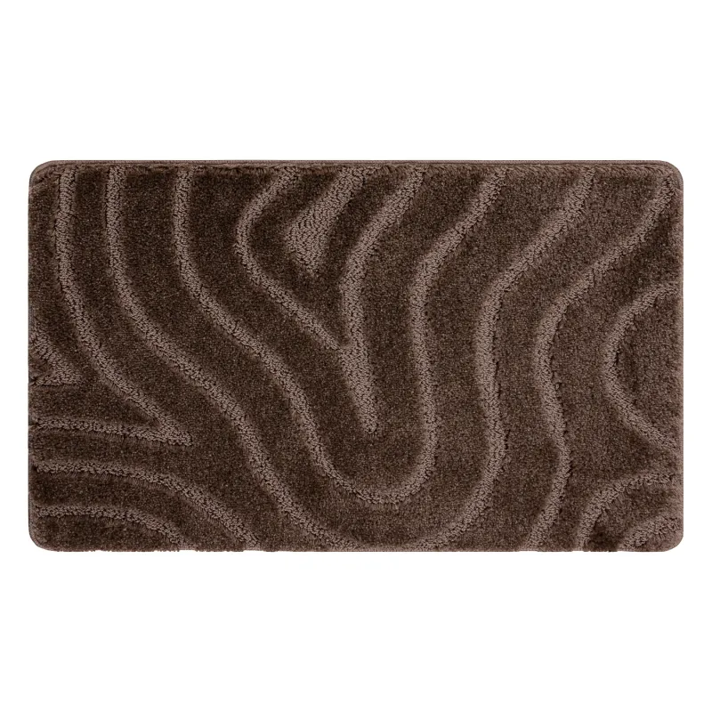 Supreme Waves Brown Bathroom Rug