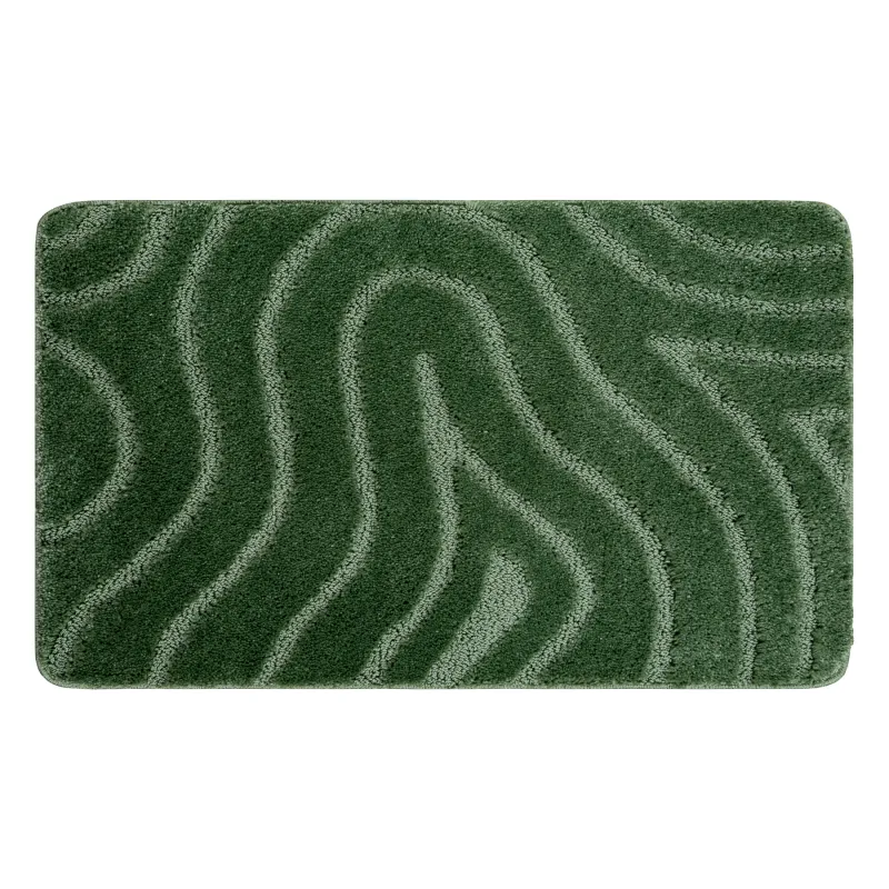 Supreme Waves Green Bathroom Rug