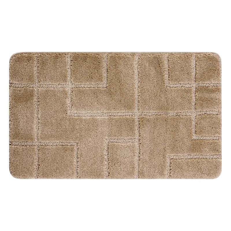 Supreme Lines Beige Bathroom Rug