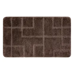 SUPREME LINES bathroom rug lines, non-slip, soft - brown