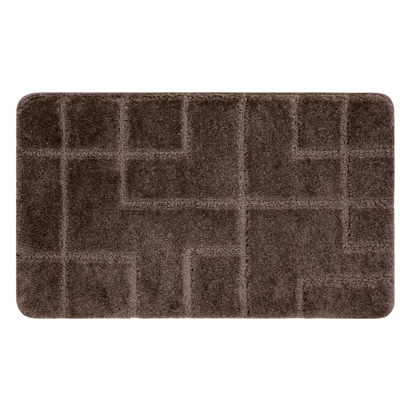 SUPREME LINES Geometric Bathroom Rug Brown