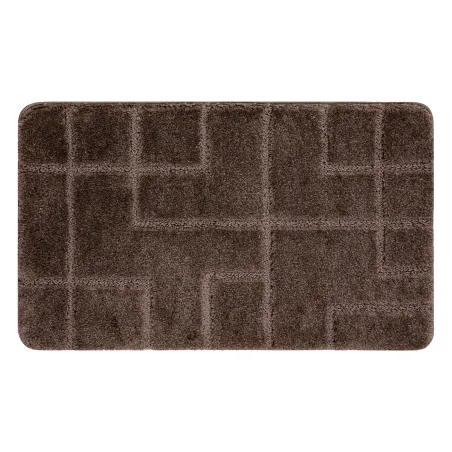 SUPREME LINES Geometric Bathroom Rug Brown