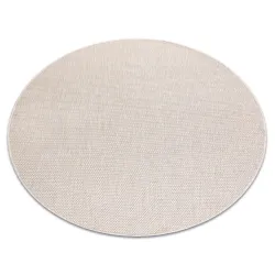 SION Jute Sisal Rug Circle A5165A Melange Flat Weave Ecru / Cream