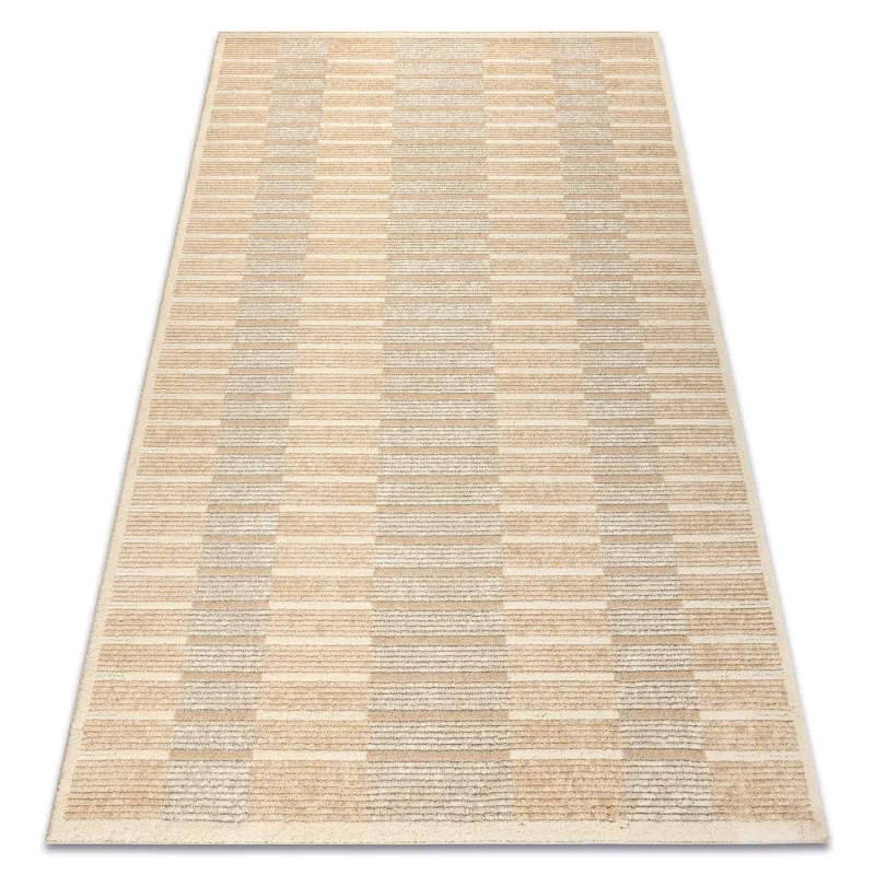 FLUX geometric wool rug in beige and cream shades, perfect for modern interiors