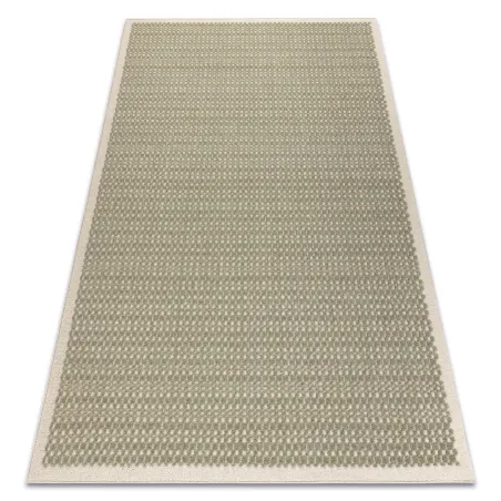 FLUX wool rug in geometric green and beige design, perfect for modern living spaces