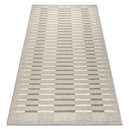 FLUX Wool Rug 461.124.SA400 in grey and green geometric design