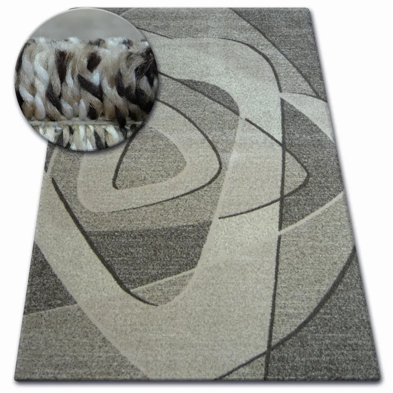 SHADOW 8594 Grey Beige Rug, modern carpet with stylish tones