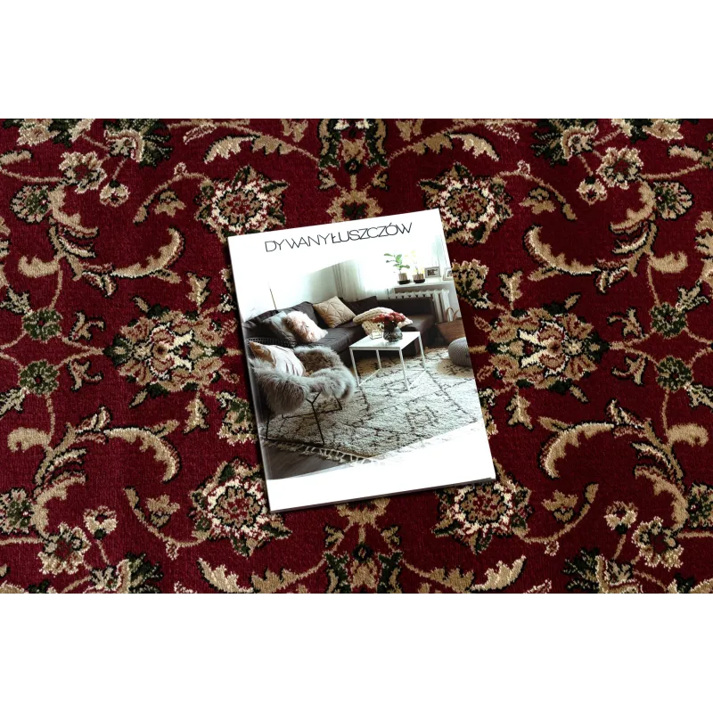Elegant burgundy rug, perfect for living room decor