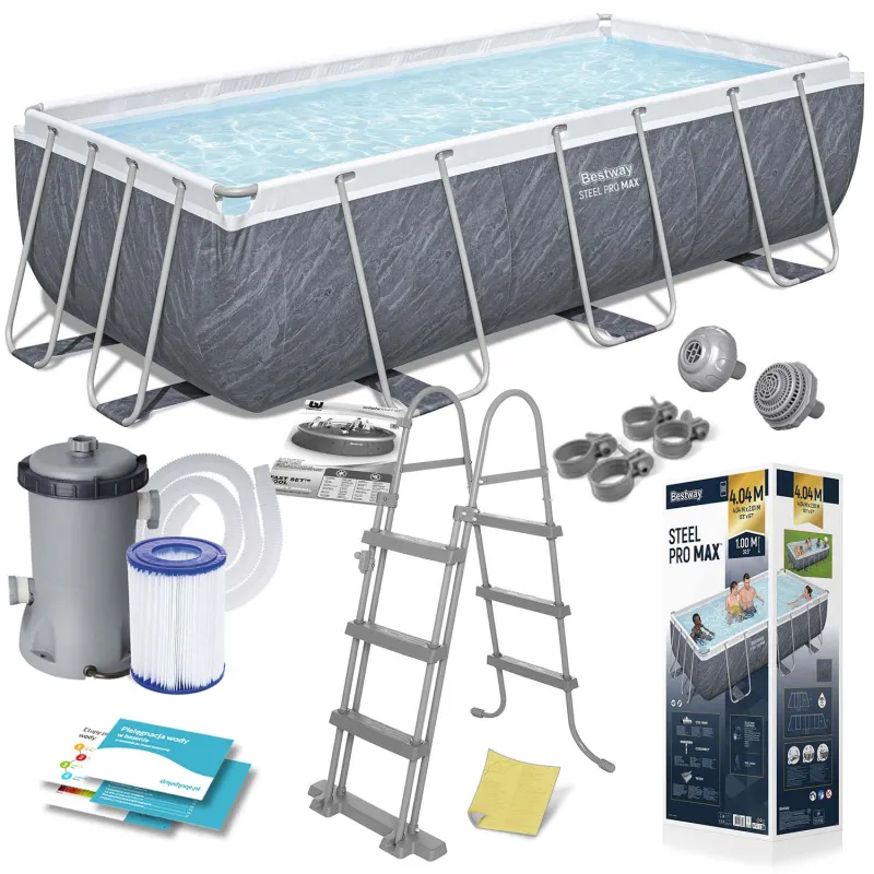 Bestway 404 x 201 x 100 cm garden frame pool 11-in-1 56721 with durable frame