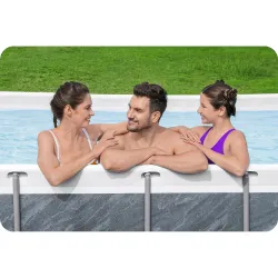 Garden frame pool for kids, perfect for summer fun in the backyard