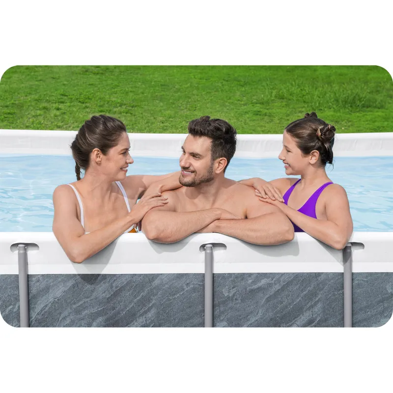 Garden frame pool for kids, perfect for summer fun in the backyard