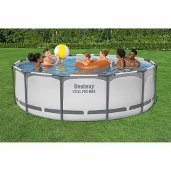 Blue frame pool 366 x 100 cm, stylish and durable for outdoor use