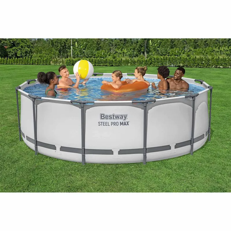 Blue frame pool 366 x 100 cm, stylish and durable for outdoor use