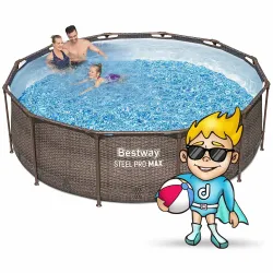 Blue garden frame pool 366 x 100 cm, great for children and family fun