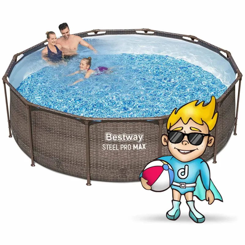 Blue garden frame pool 366 x 100 cm, great for children and family fun