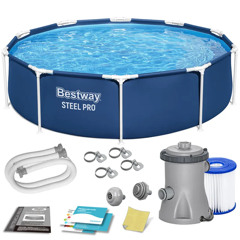 8-in-1 garden frame pool 305 x 76 cm, durable structure, frame pool