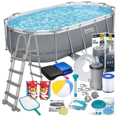 Frame Pool 427 x 250 x 100 cm 18in1 Bestway 56620, durable outdoor material